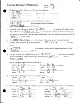 Protons, Neutrons, Electrons Practice