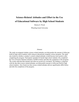 Science-Related Attitudes and Effort in the Use of Educational