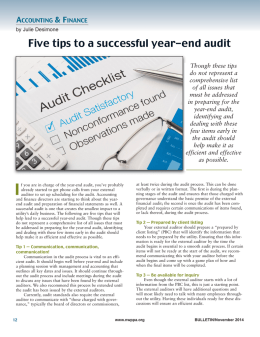 Five Tips to a Successful Year-end Audit