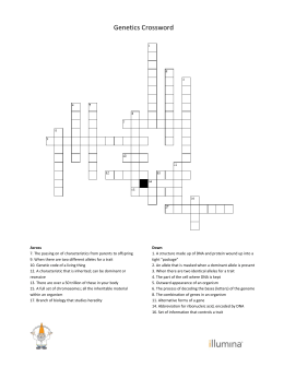 Genetics Crossword