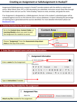 Creating an Assignment or SafeAssignment in HuskyCT