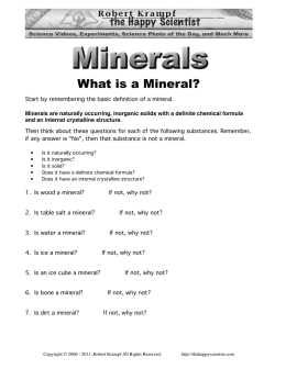 What is a Mineral worksheet