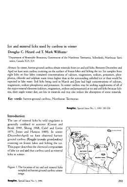 Ice and mineral licks used by caribou in winter Douglas C. Heard