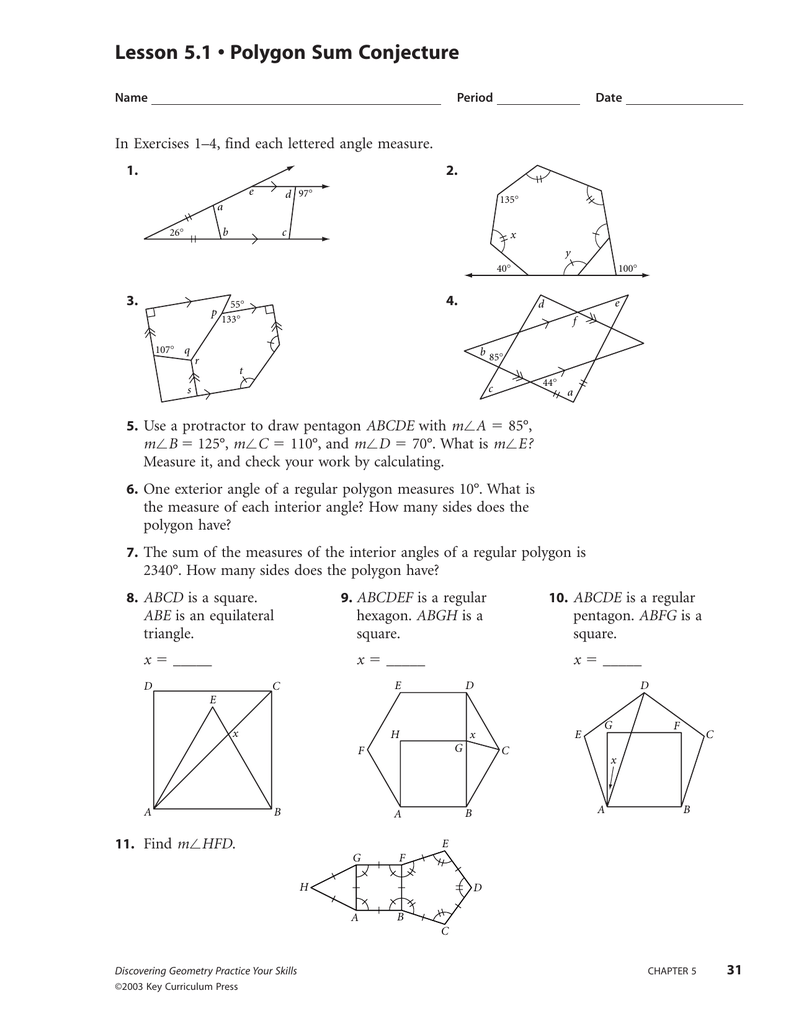 Lesson 5 1 Polygon Sum Conjecture