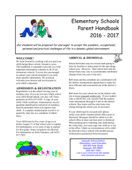 Elementary Schools Parent Handbook 2016 - 2017