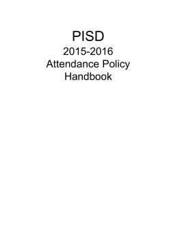 2015-2016 Attendance Policy Handbook