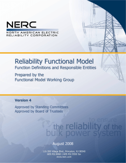 NERC Reliability Functional Model