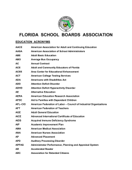 Education Acronyms - Florida School Boards Association