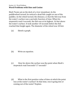 Word Problems with Sine and Cosine Mark Twain sat on the deck of