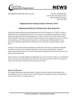 Employment in Clatsop County: February 2015