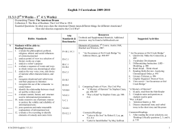 English 3 Curriculum 2009-2010 11.3.1