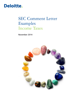 SEC Comment Letter Examples — Income Taxes