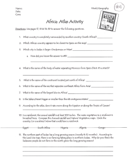 AFrica: Atlas Activity