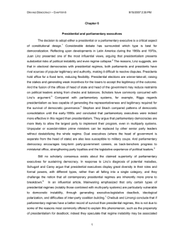 1 Chapter 6 Presidential and parliamentary executives The decision