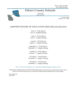 2016 Board Meeting Dates