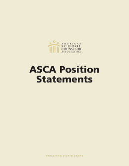 ASCA Position Statements - American School Counselor Association