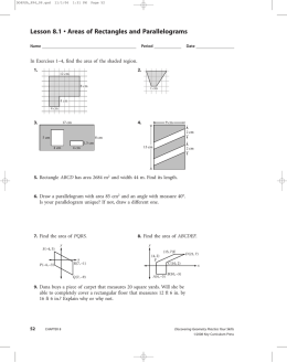 Lesson 8.1 • Areas of Rectangles and Parallelograms