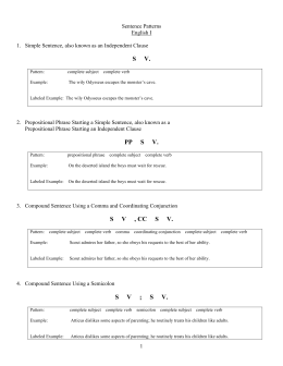 Sentence Patterns - Prose, Poetry and Pixels