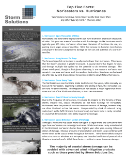 Top Five Facts: Nor`easters vs. Hurricanes