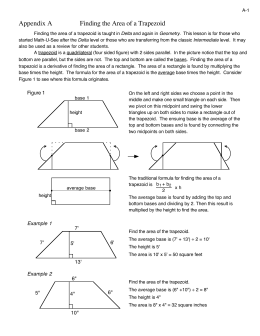 Appendix A Finding the Area of a Trapezoid - Math-U-See