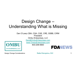 Design Change Understanding What is Missing