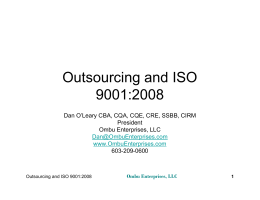 Outsourcing and ISO 9001:2008