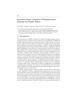 7 Location-Aware Cognitive Communication Systems for Public Safety