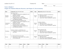 Term 4, Module 5 Chapter 20, Oxidation