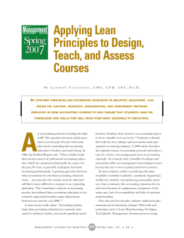 Applying Lean Principles to Design, Teach, and Assess Courses