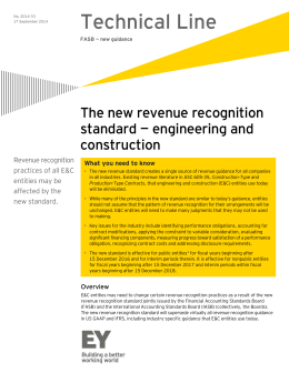 The new revenue recognition standard — engineering and