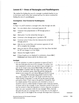 Lesson 8.1 ` Areas of Rectangles and Parallelograms