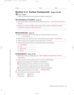 Section 2–3 Carbon Compounds (pages 44–48)
