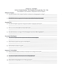 Section 2 Guided Reading — The Triumphs of a Crusade