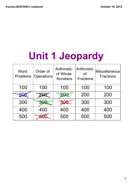 Whole Numbers/Fractions Jeopardy