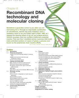 Recombinant DNA technology and molecular cloning