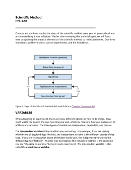 Scientific Method: Pre-Lab - Life Science Teaching Resource