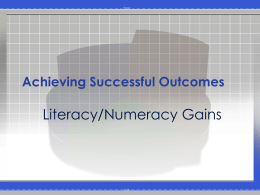 Youth Measures: Literacy/Numeracy Gains and