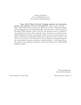Abstract Submitted for the MAR16 Meeting of The American Physical