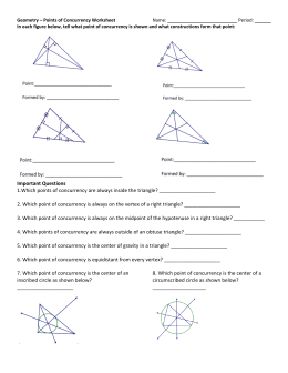 Geometry Fall 2015 Lesson 021-019 MP1 Worksheet Triangle Centers