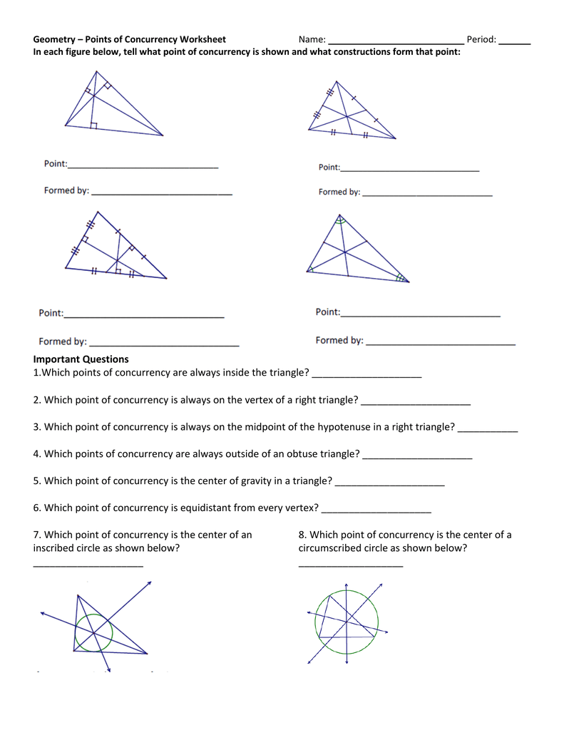 Geometry Fall 5 Lesson 5-5 MP5 Worksheet Triangle Centers With Regard To Centers Of Triangles Worksheet