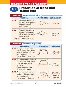 Properties of Kites and Trapezoids