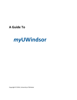 myUWindsor - University of Windsor