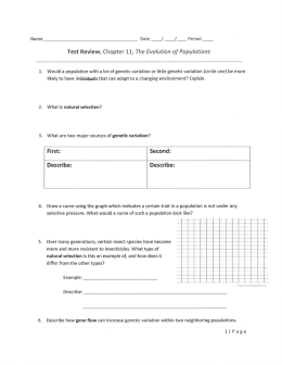 Ch 11 Test Review Evolution of Populations