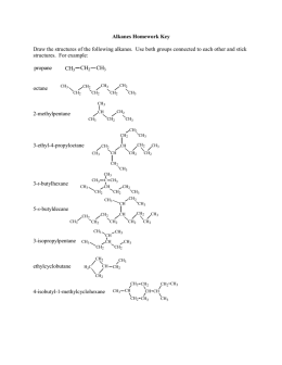 Alkanes Homework Key Draw the structures of the following alkanes