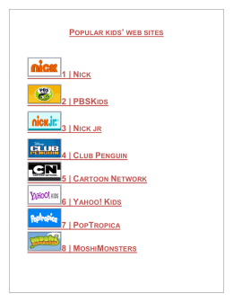 1 | NICK 2 | PBSK 6 | YAHOO! KIDS
