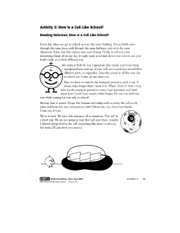 Activity 3: How is a Cell Like School?