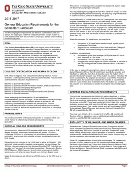 EHE Undergraduate General Education Requirements for the