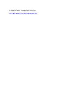 Website for Tundra Crossword and Worksheet http://kids.nceas.ucsb