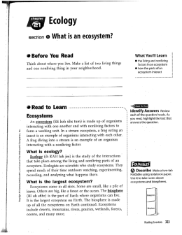 section 0 What is an ecosystem?
