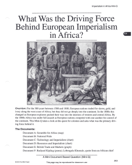 What Was the Driving Force Behind European Imperialism